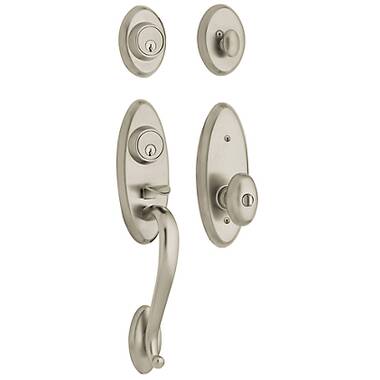 Baldwin Stonegate Handleset with Single Cylinder Deadbolt and Door